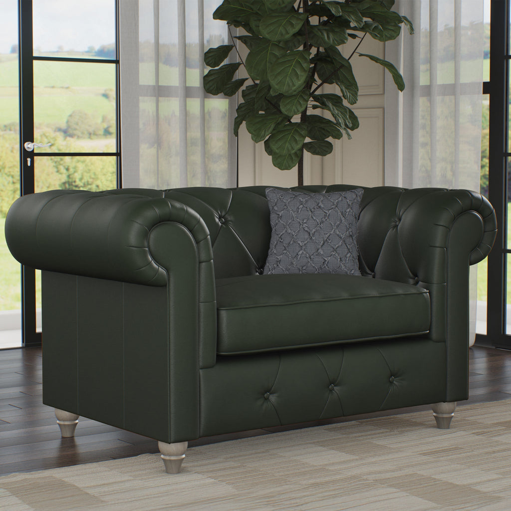 Fauteuil douillet en cuir Everett