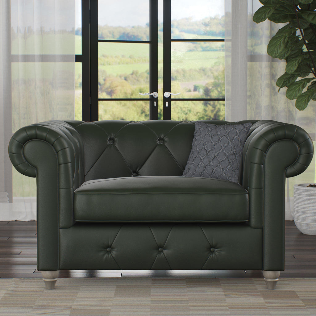 Fauteuil douillet en cuir Everett