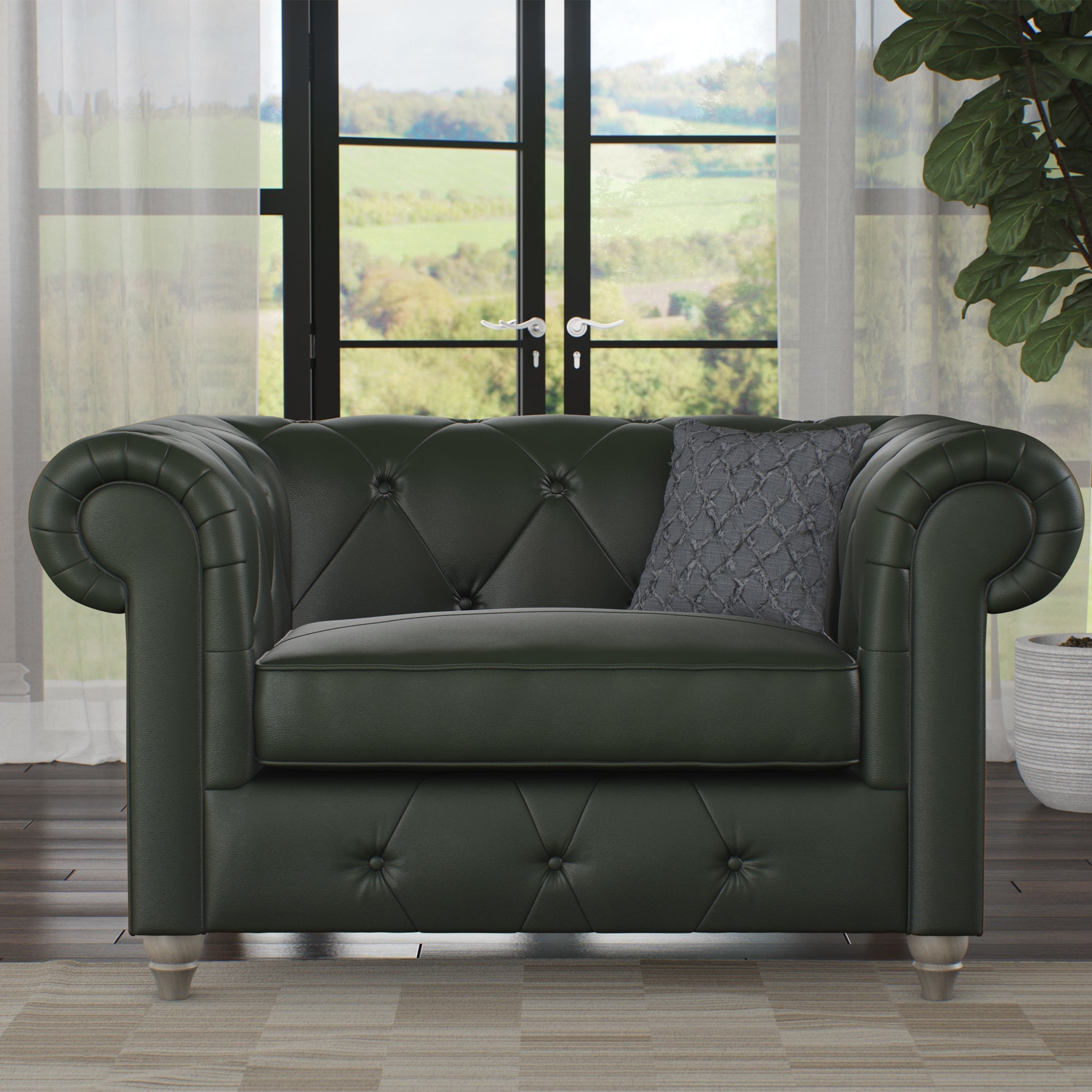 Fauteuil douillet en cuir Everett