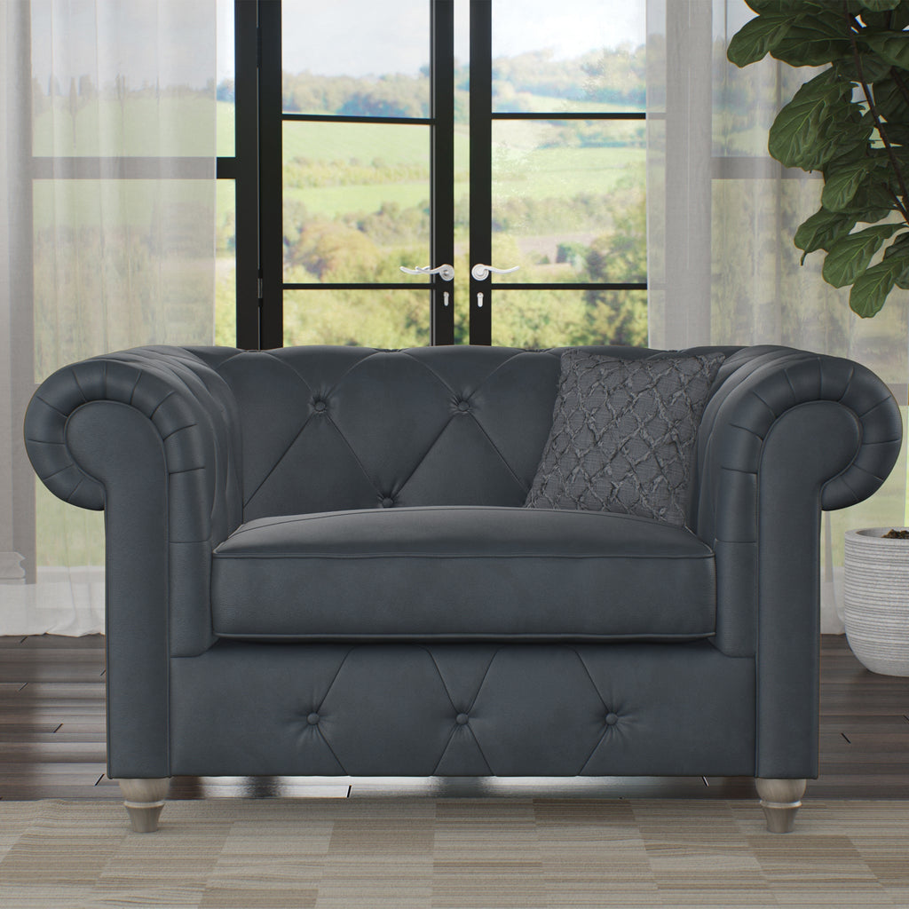 Fauteuil douillet en cuir Everett