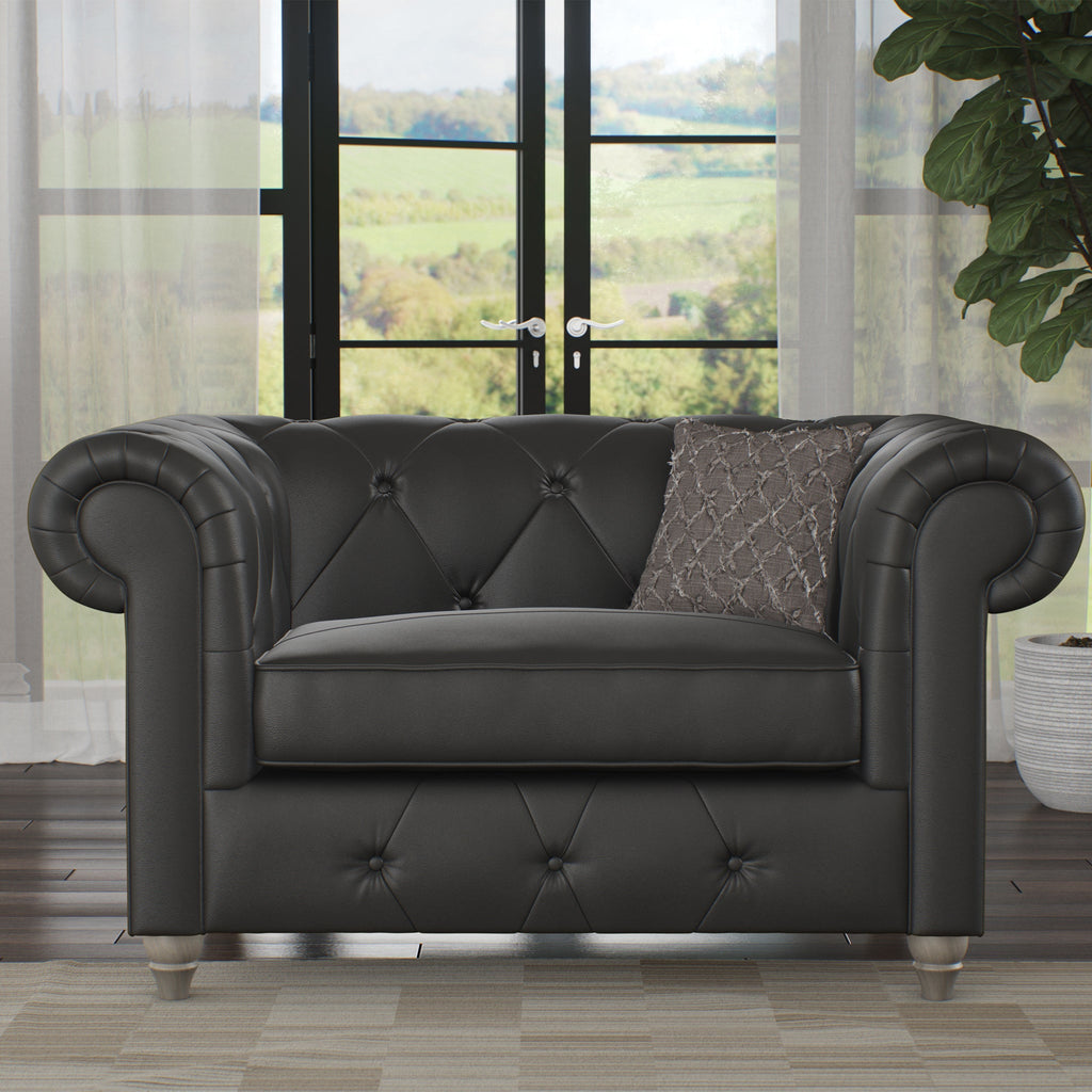 Fauteuil douillet en cuir Everett