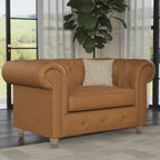 Fauteuil douillet en cuir Everett