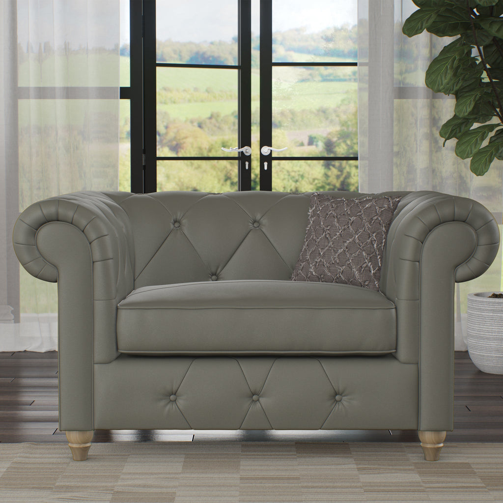 Fauteuil douillet en cuir Everett