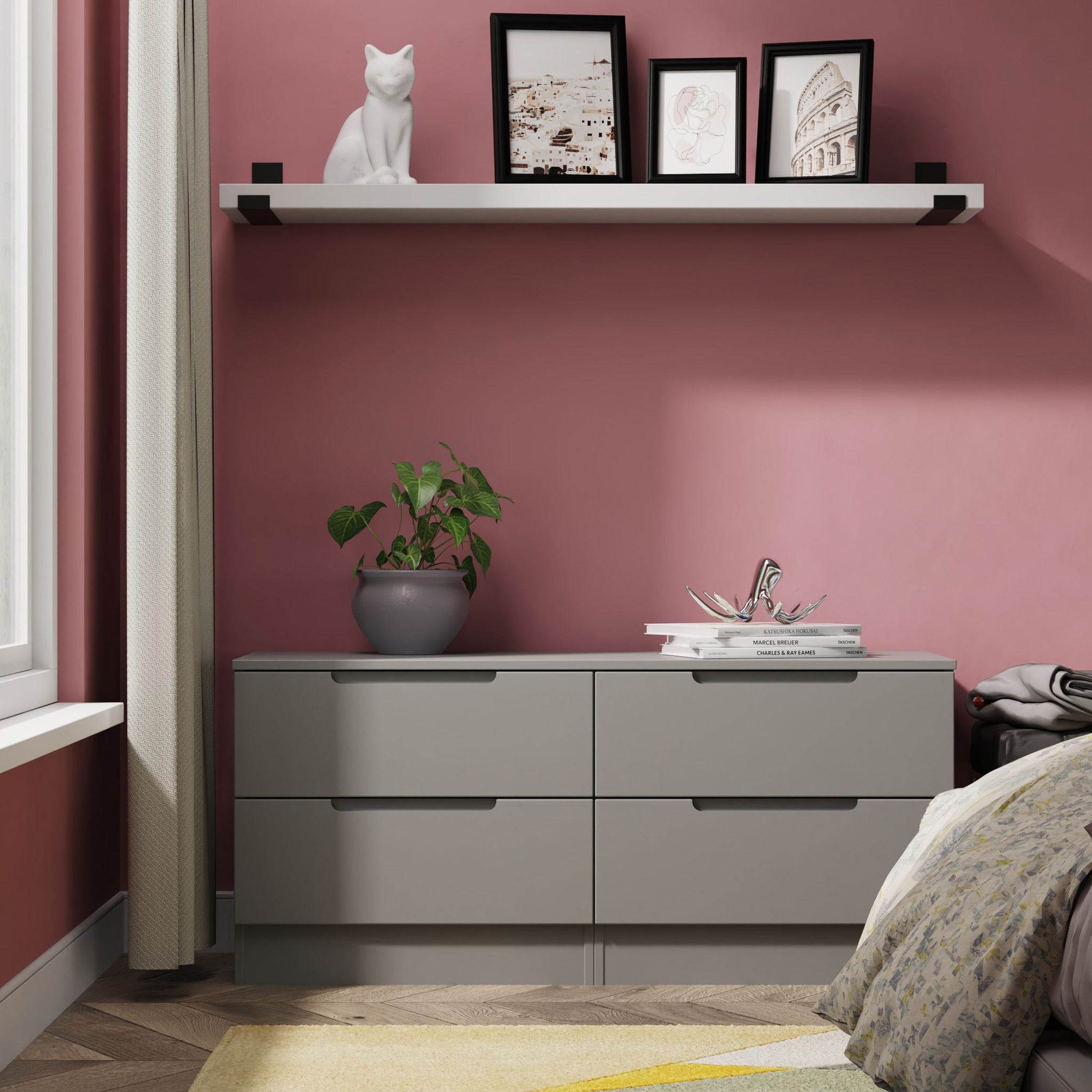 Commode basse Henshaw à 4 tiroirs