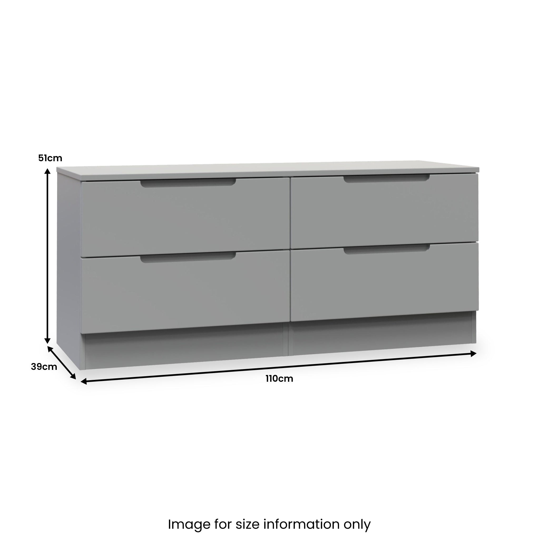 Commode basse Henshaw à 4 tiroirs