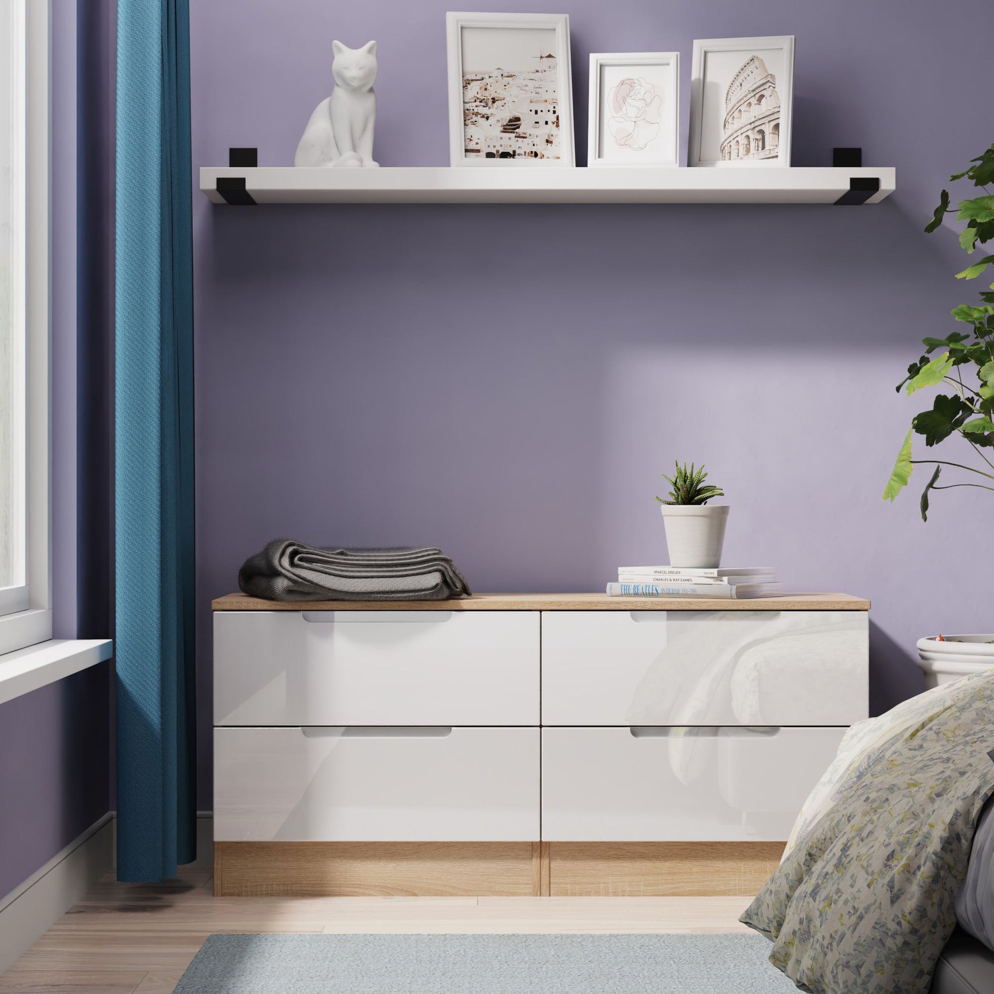 Commode basse Henshaw à 4 tiroirs