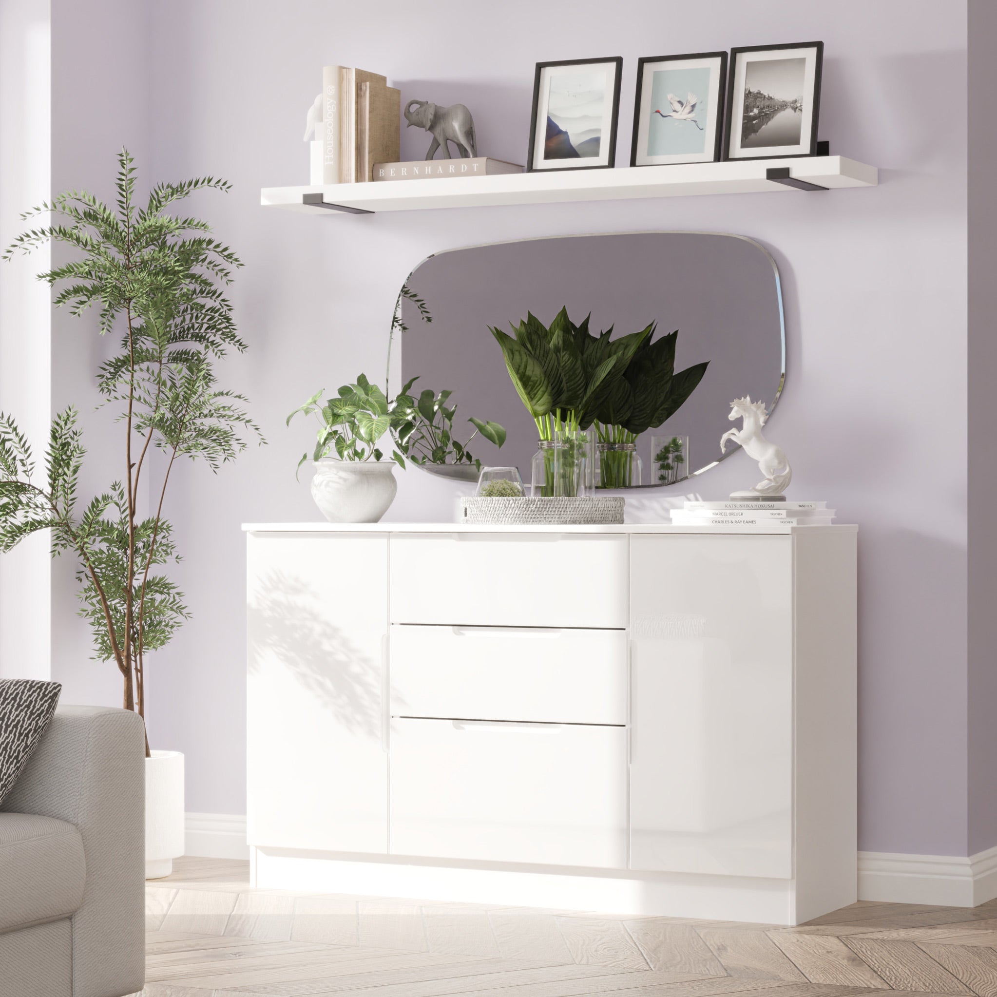 Buffet Henshaw à 3 tiroirs extra large