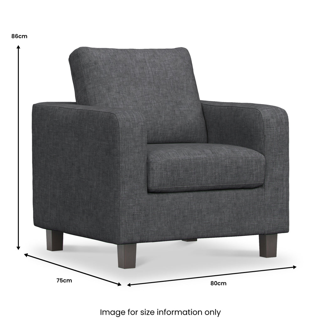 Fauteuil en tissu gris Myles