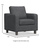 Fauteuil en tissu gris Myles