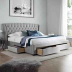 Cadre de lit coffre en velours Stafford