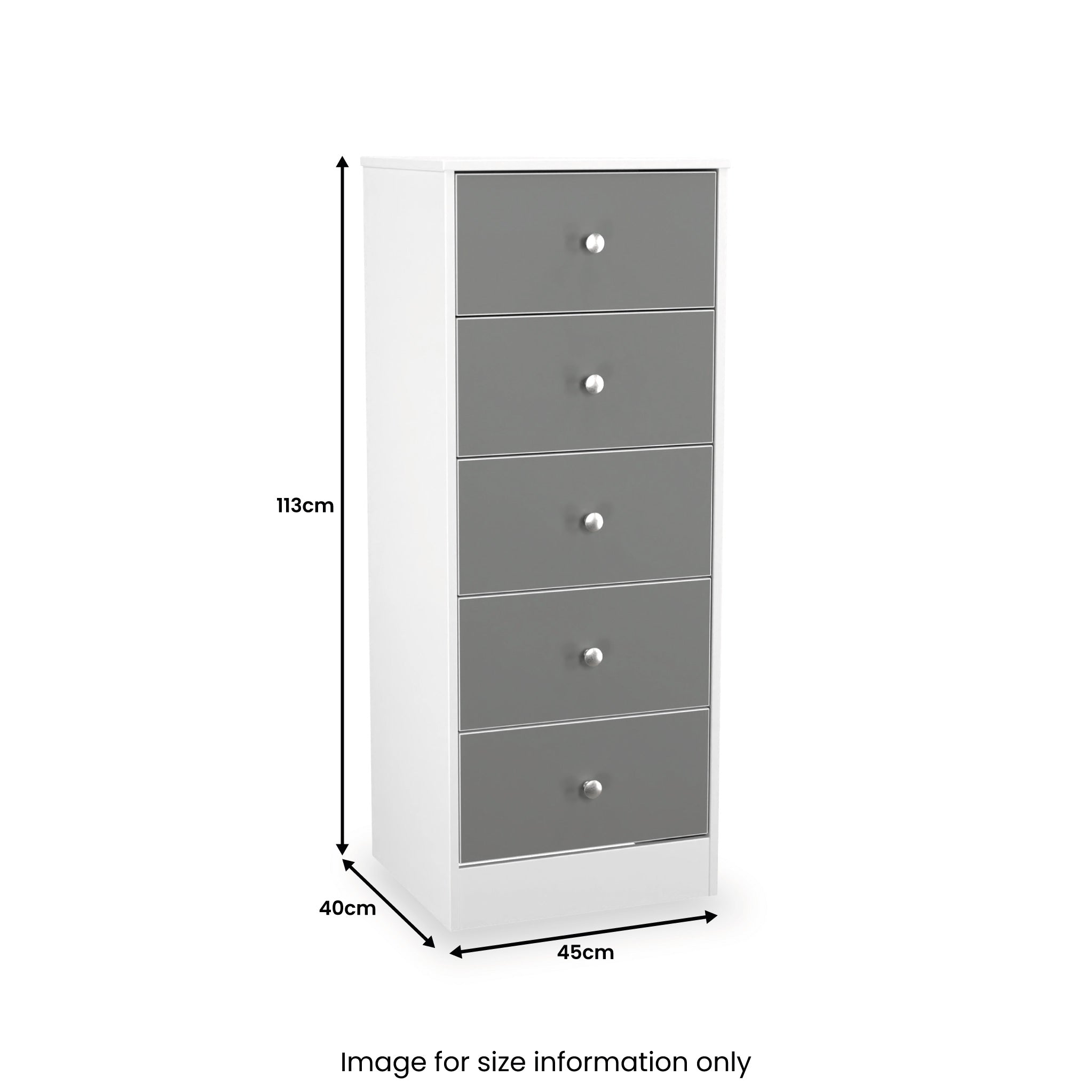 Commode haute Bennet à 5 tiroirs