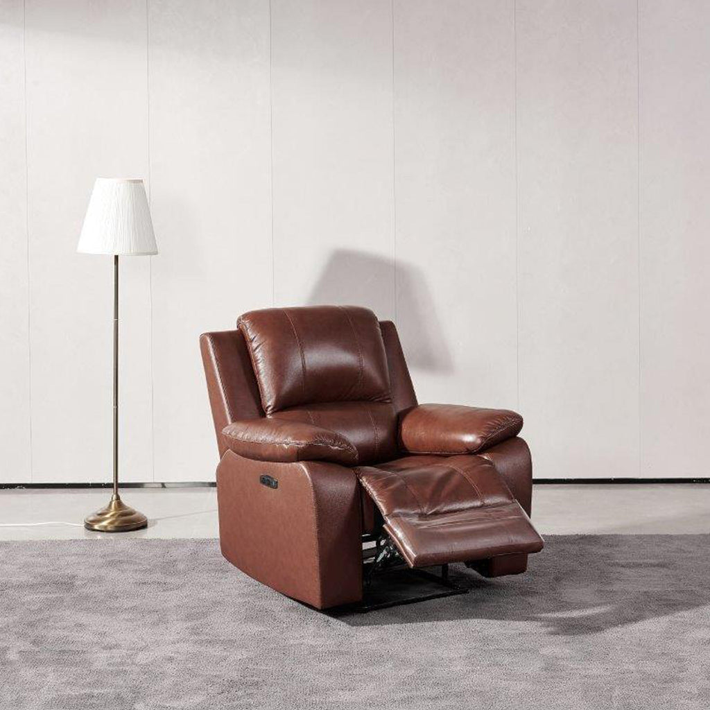 Fauteuil inclinable électrique en cuir Selma