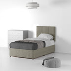 Lit divan et tête de lit en lin Farrow Piano