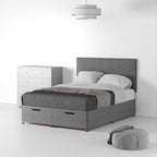 Lit divan ottoman Farrow Standard Linen avec tête de lit