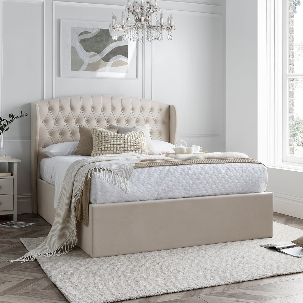 Cadre de lit coffre en velours Sailsbury