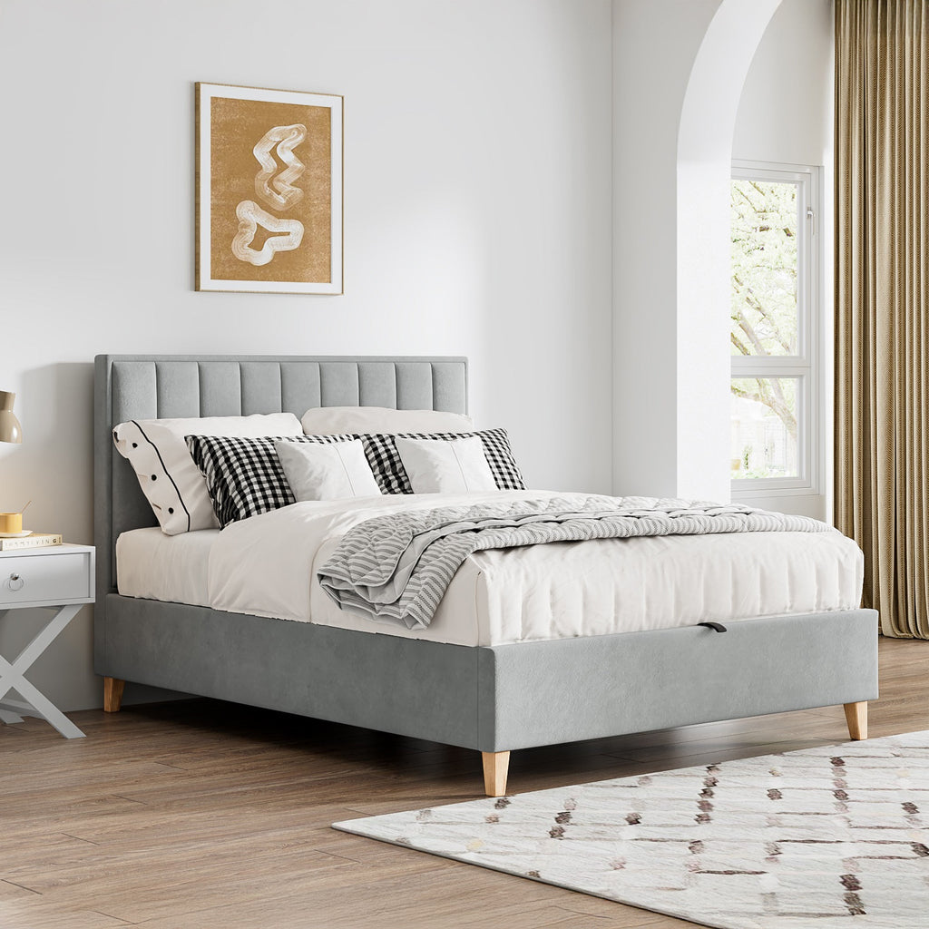 Lit coffre ottoman en velours Marilyn