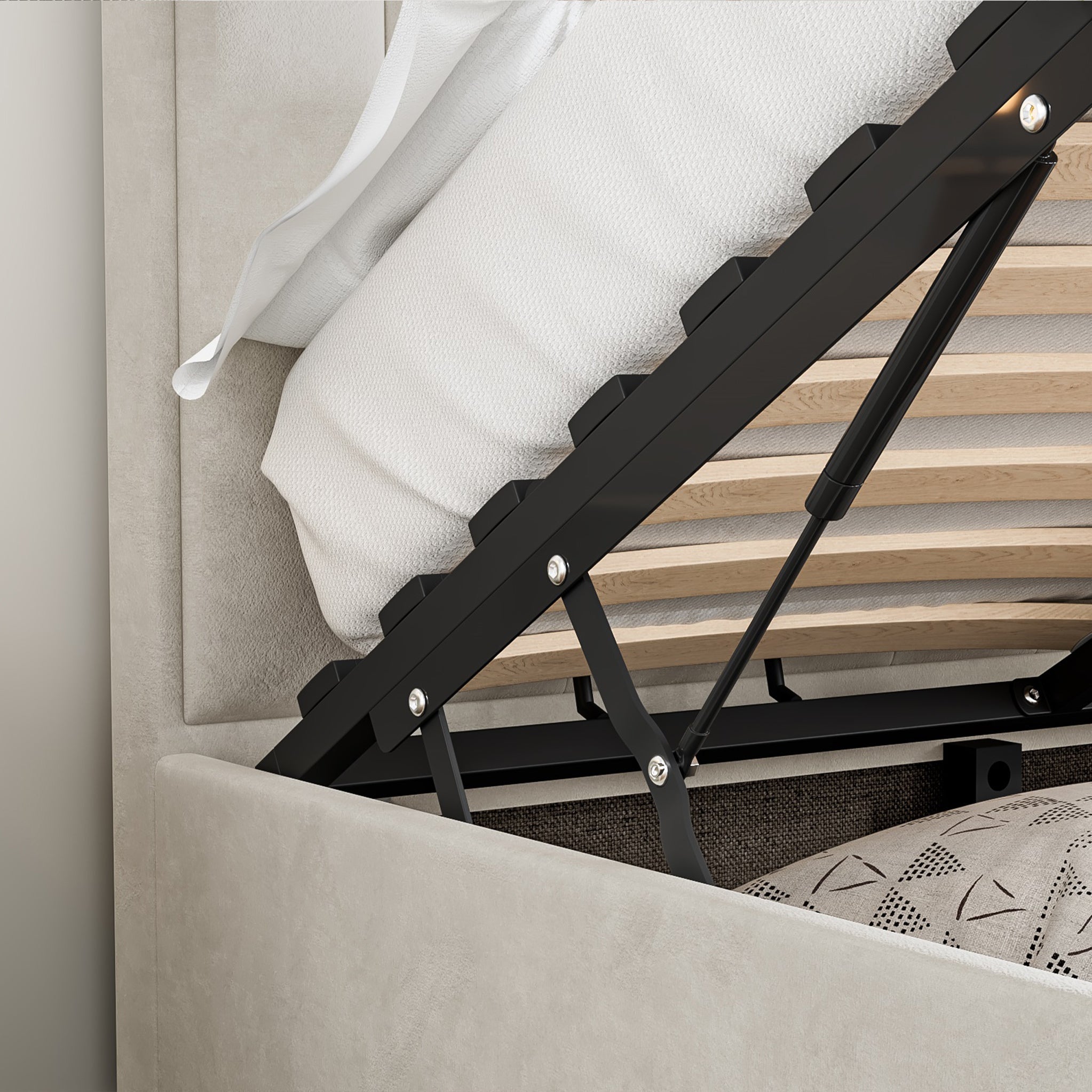 Lit coffre ottoman en velours Marilyn