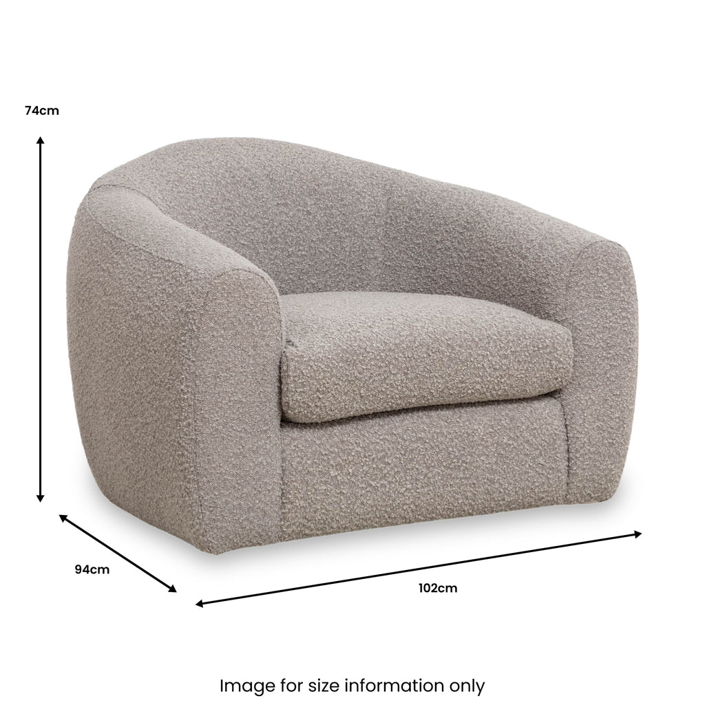 Fauteuil pivotant incurvé en boucle douce Sudsy