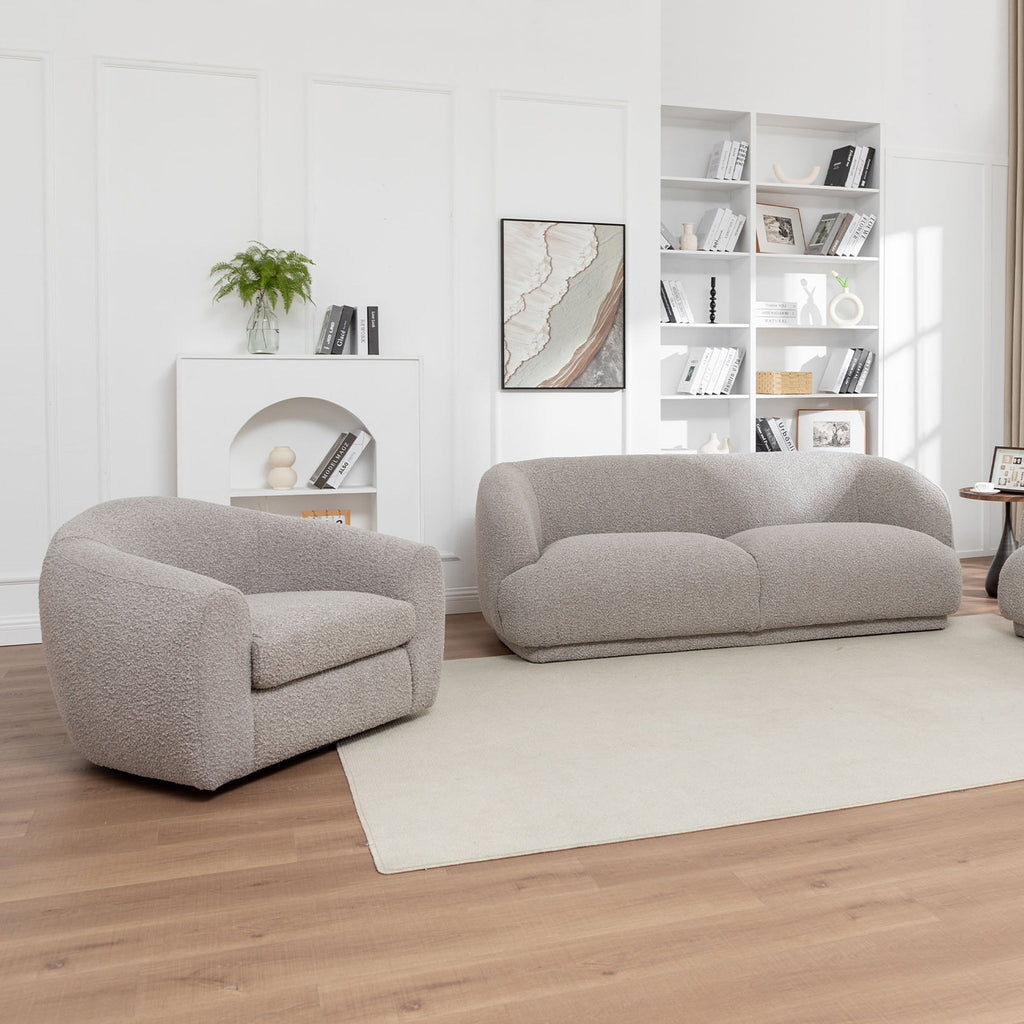 Fauteuil pivotant incurvé en boucle douce Sudsy