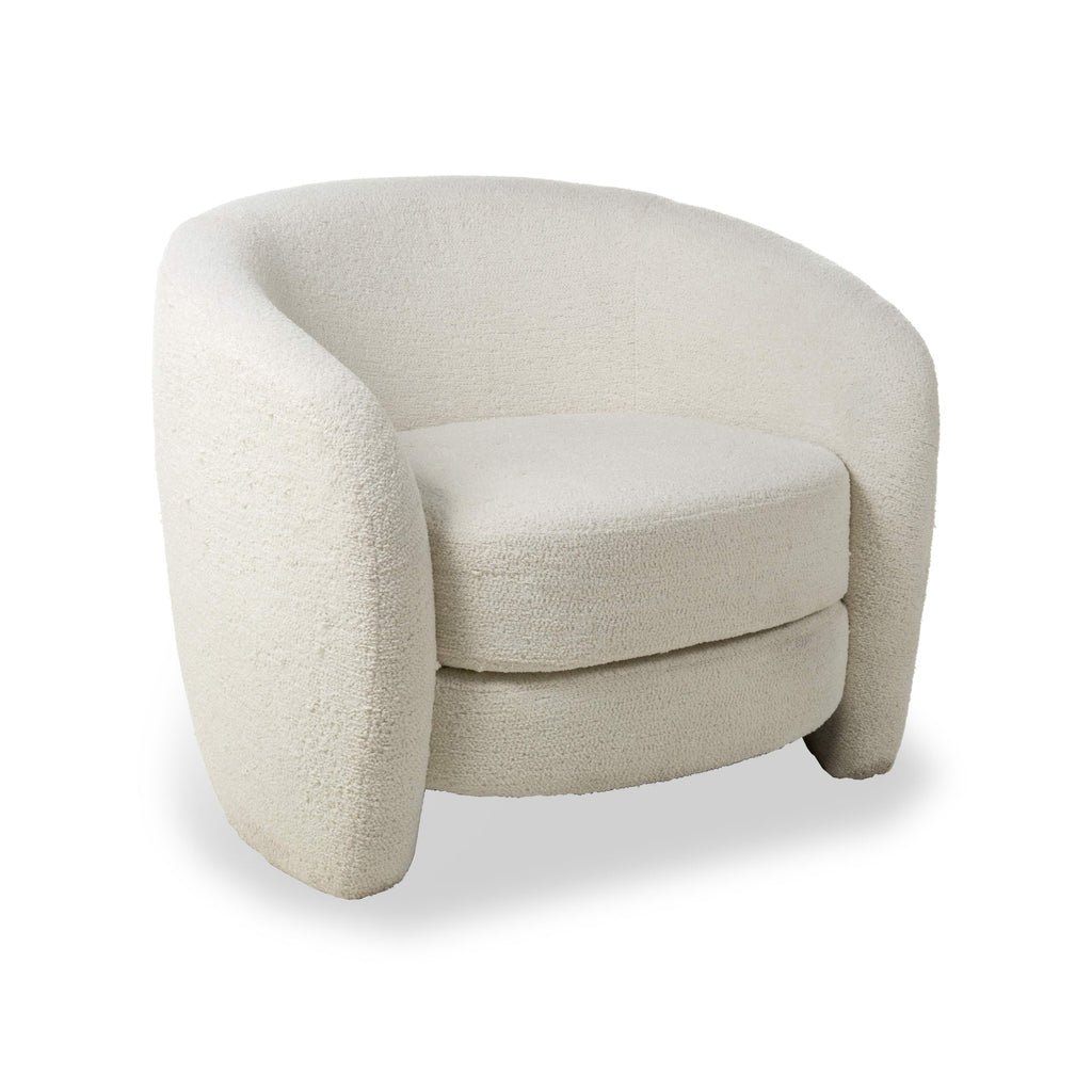 Fauteuil baquet Kendry blanc bouclé