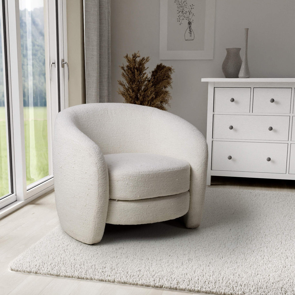 Fauteuil baquet Kendry blanc bouclé