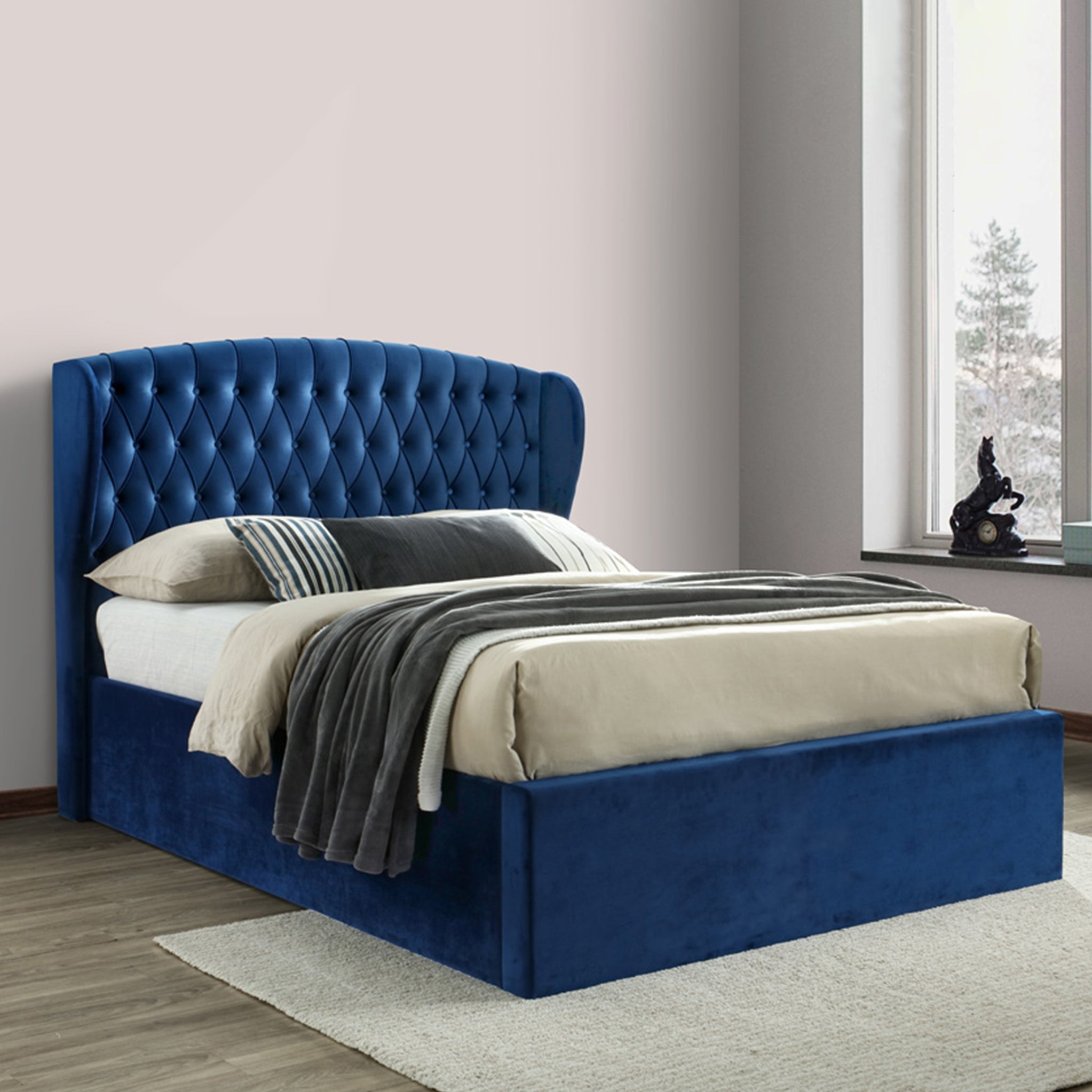 Cadre de lit coffre en velours Sailsbury