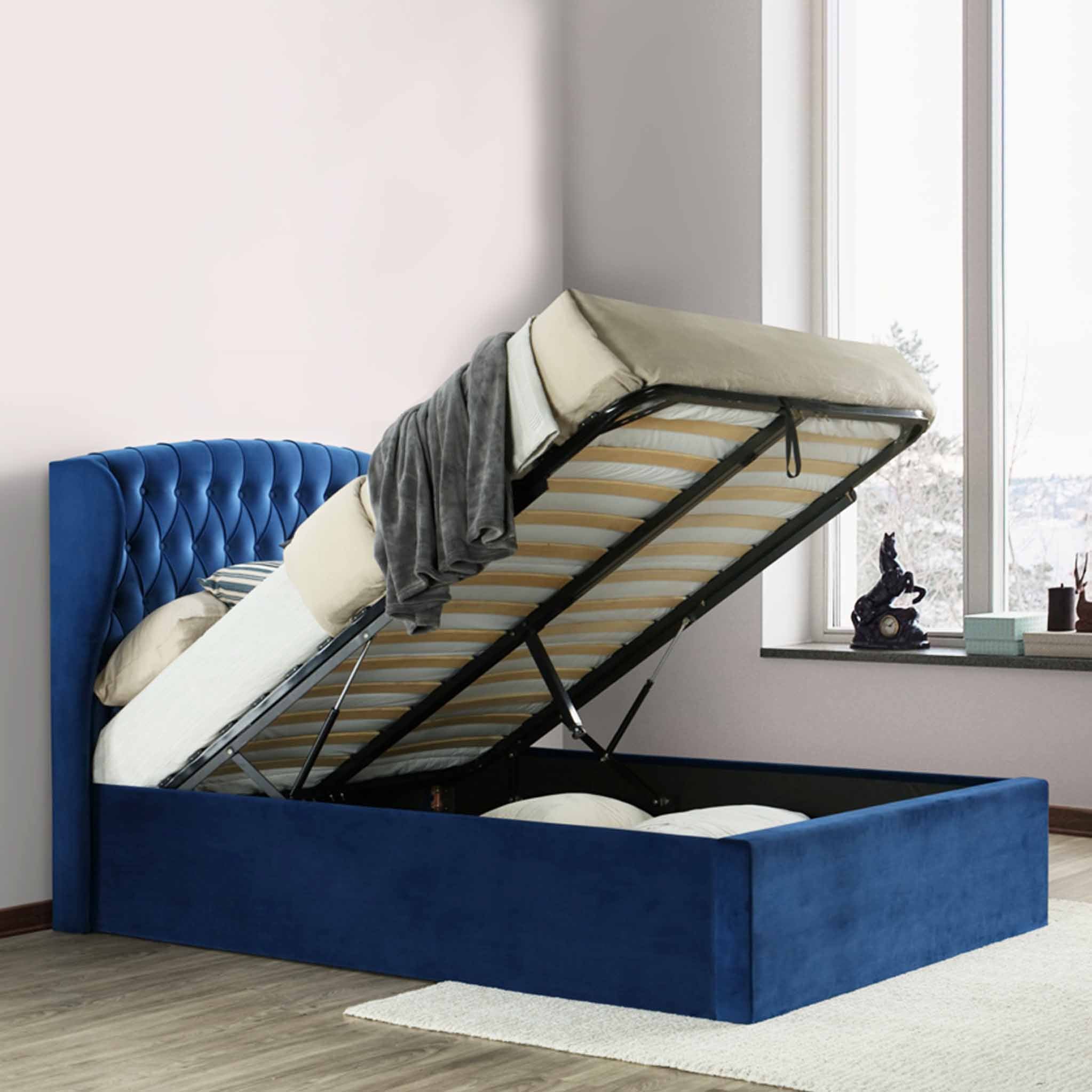 Cadre de lit coffre en velours Sailsbury