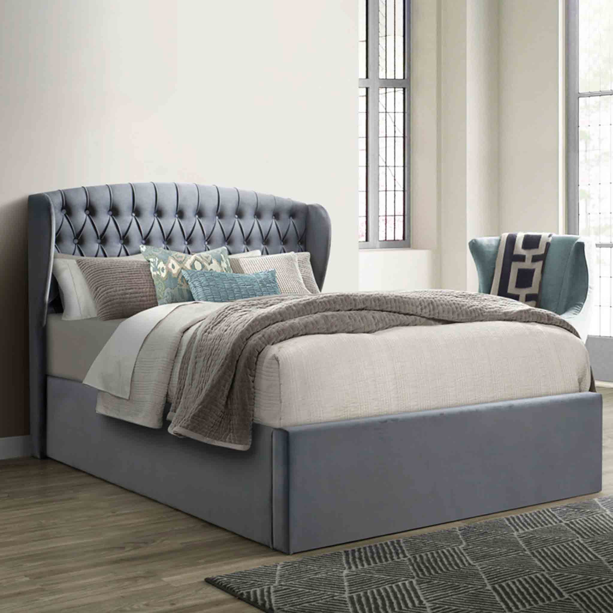 Cadre de lit coffre en velours Sailsbury