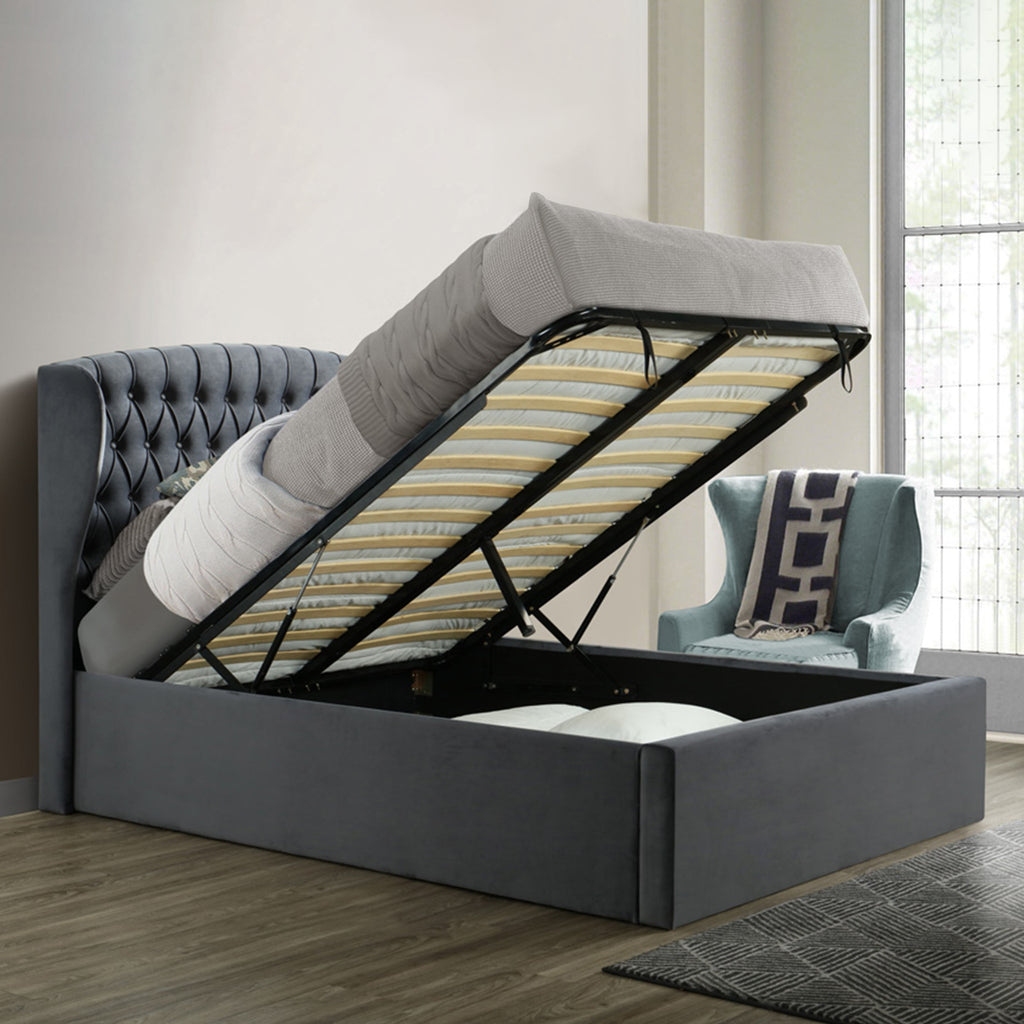 Cadre de lit coffre en velours Sailsbury