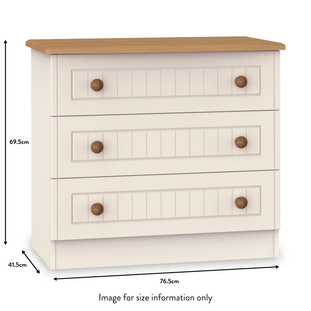 Commode Brixham crème à 3 tiroirs