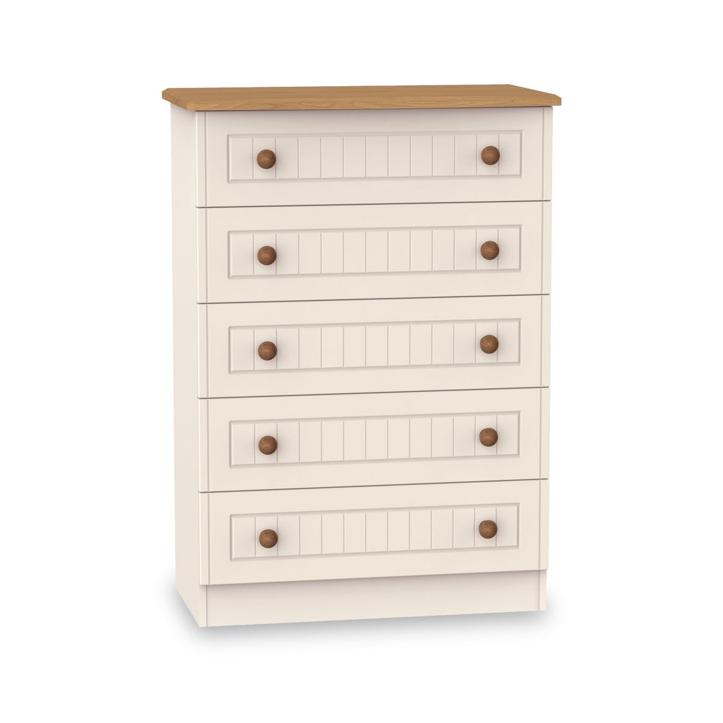 Commode Brixham crème à 5 tiroirs