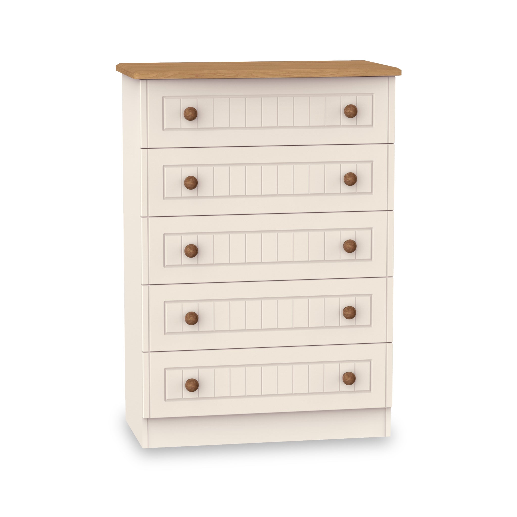 Commode Brixham crème à 5 tiroirs