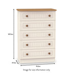 Commode Brixham crème à 5 tiroirs