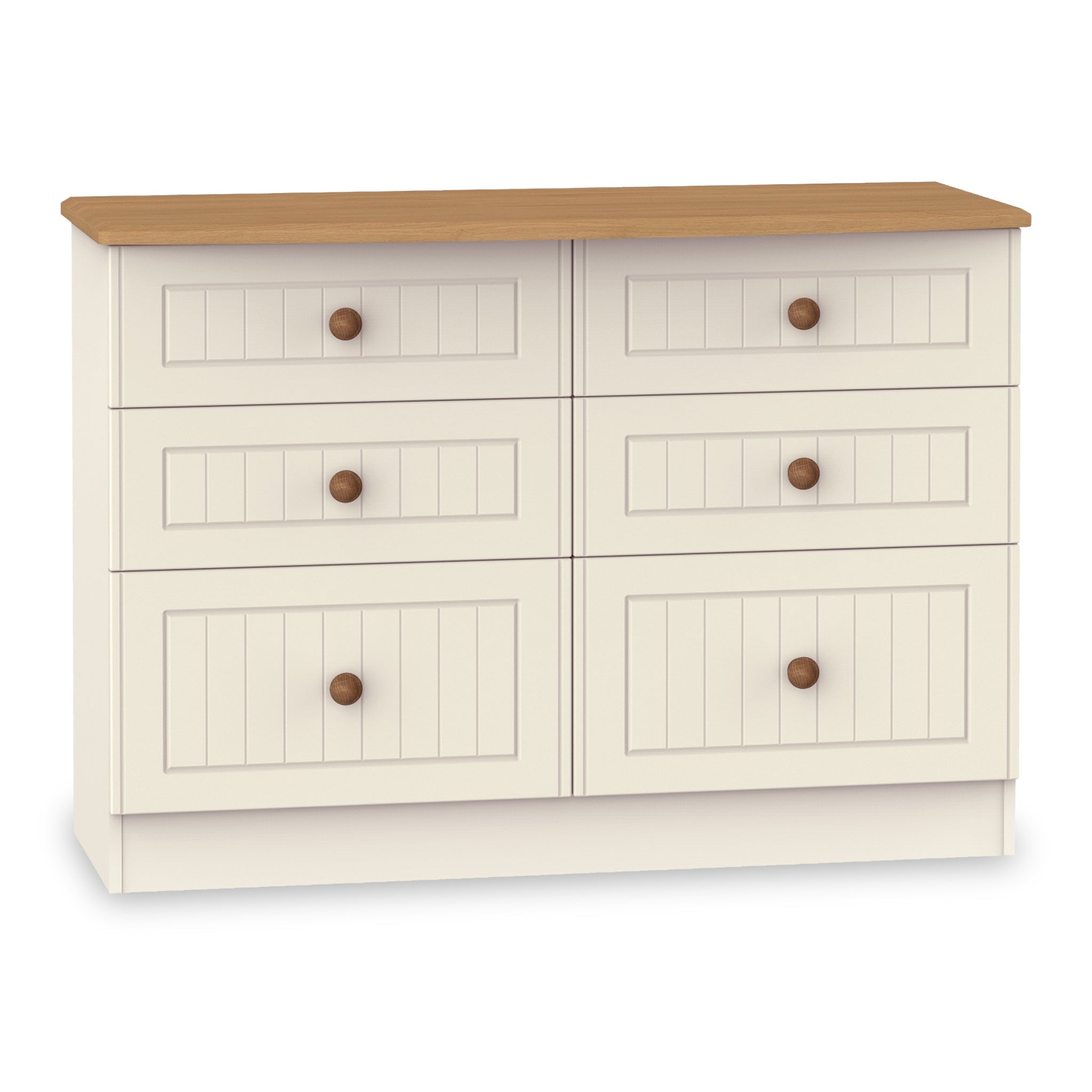 Commode large Brixham crème à 6 tiroirs