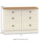 Commode large Brixham crème à 6 tiroirs