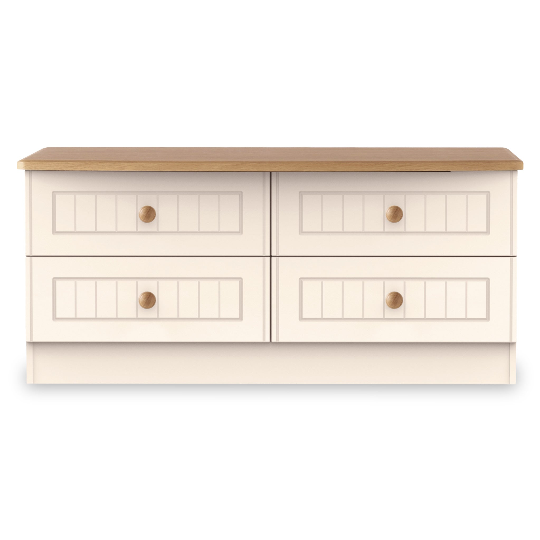 Meuble de rangement bas Brixham crème à 4 tiroirs