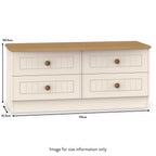 Meuble de rangement bas Brixham crème à 4 tiroirs