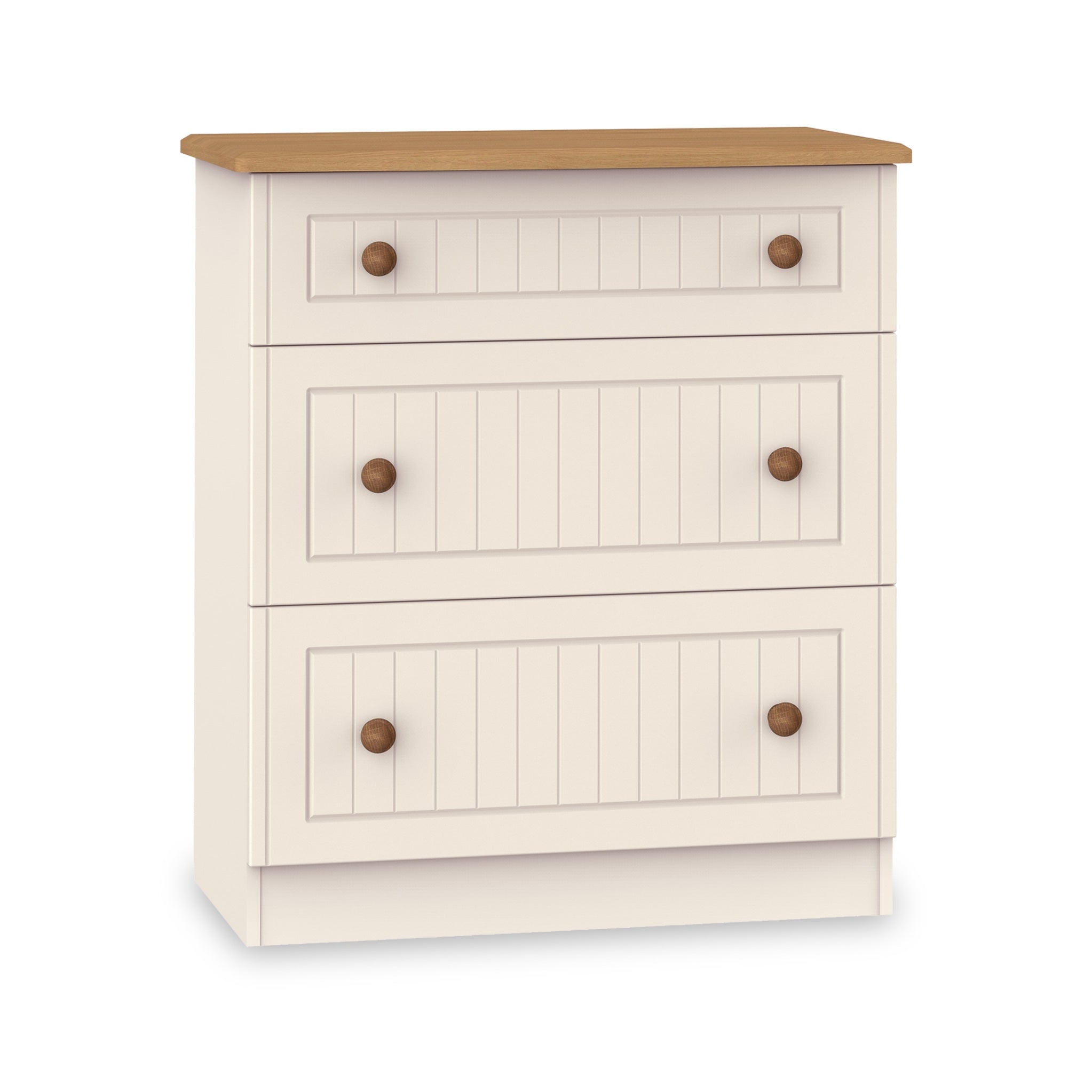 Commode profonde Brixham crème à 3 tiroirs
