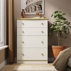 Commode profonde Brixham crème à 4 tiroirs