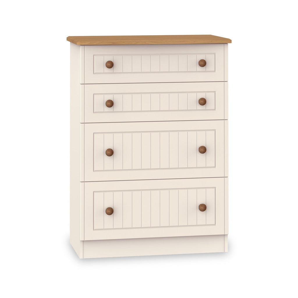 Commode profonde Brixham crème à 4 tiroirs