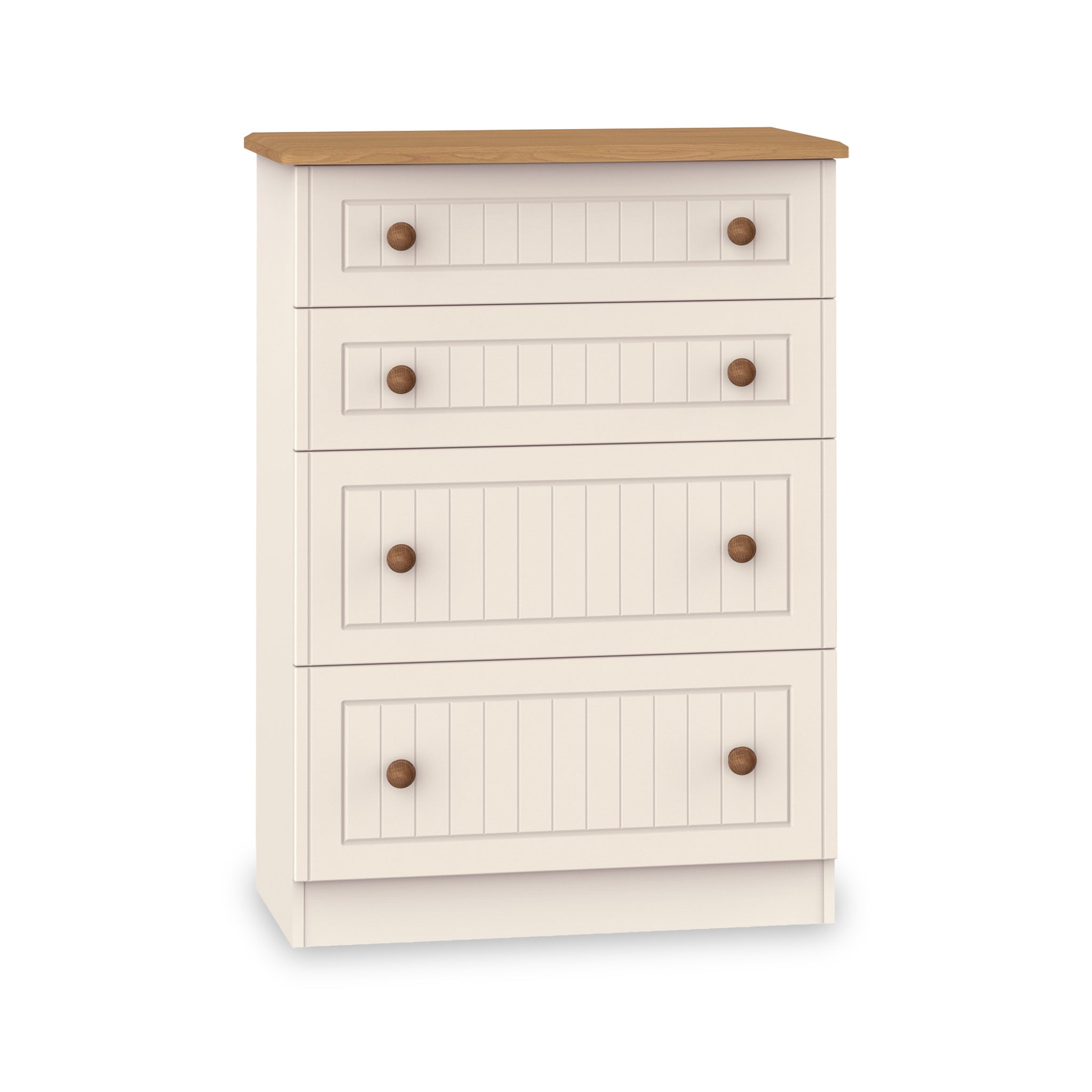 Commode profonde Brixham crème à 4 tiroirs