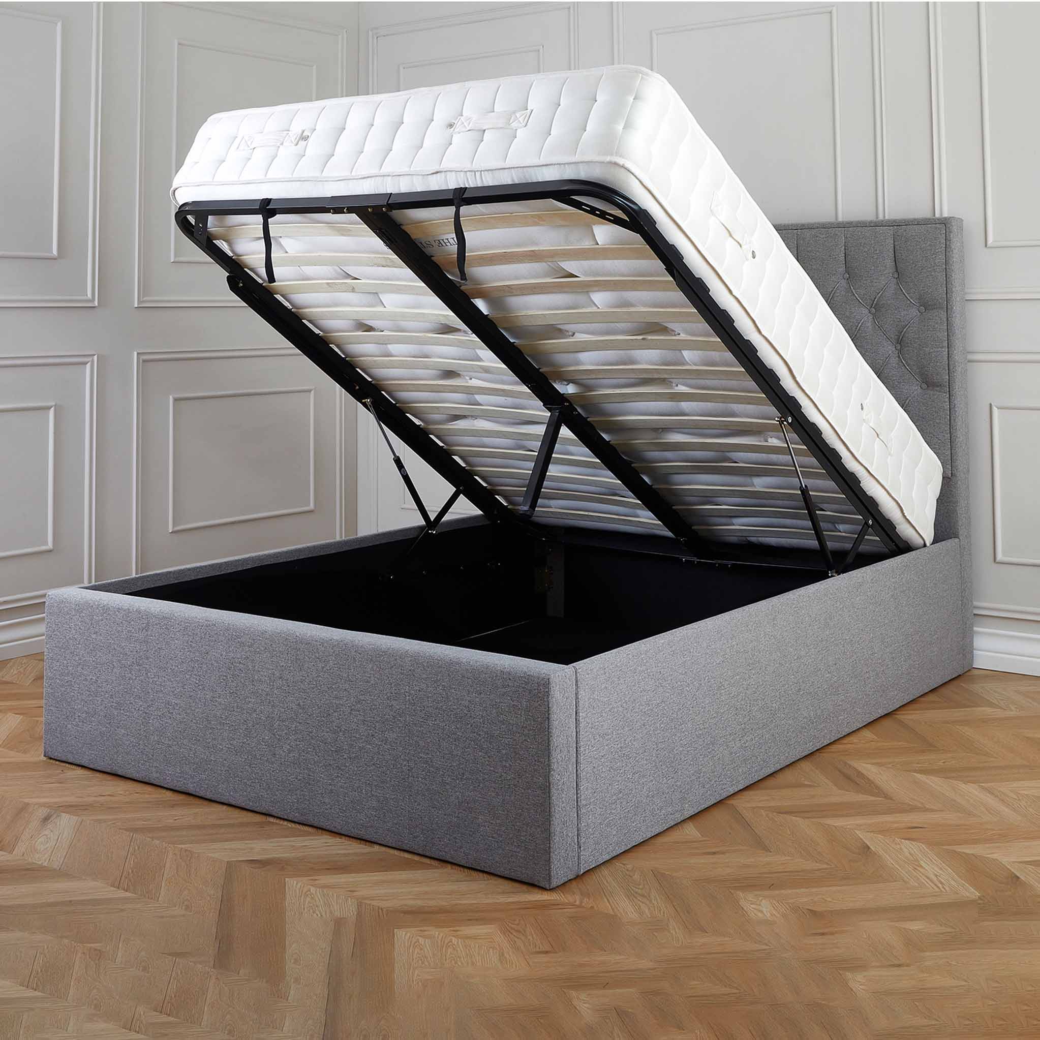 Cadre de lit coffre ottoman rembourré Sutton