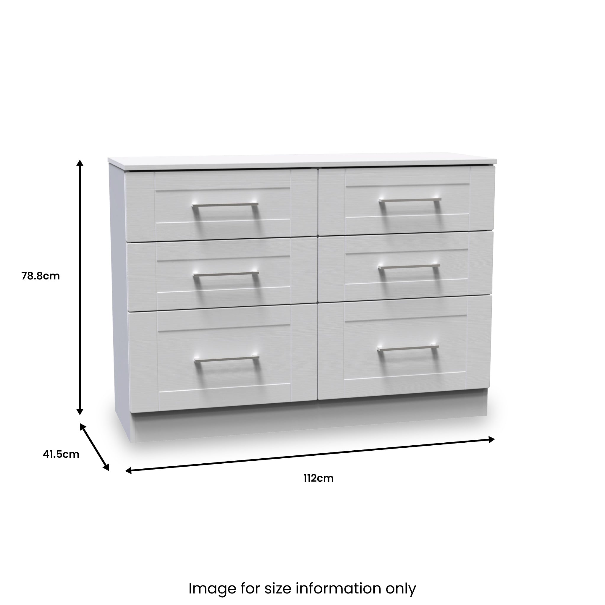 Commode Bellamy à 6 tiroirs larges
