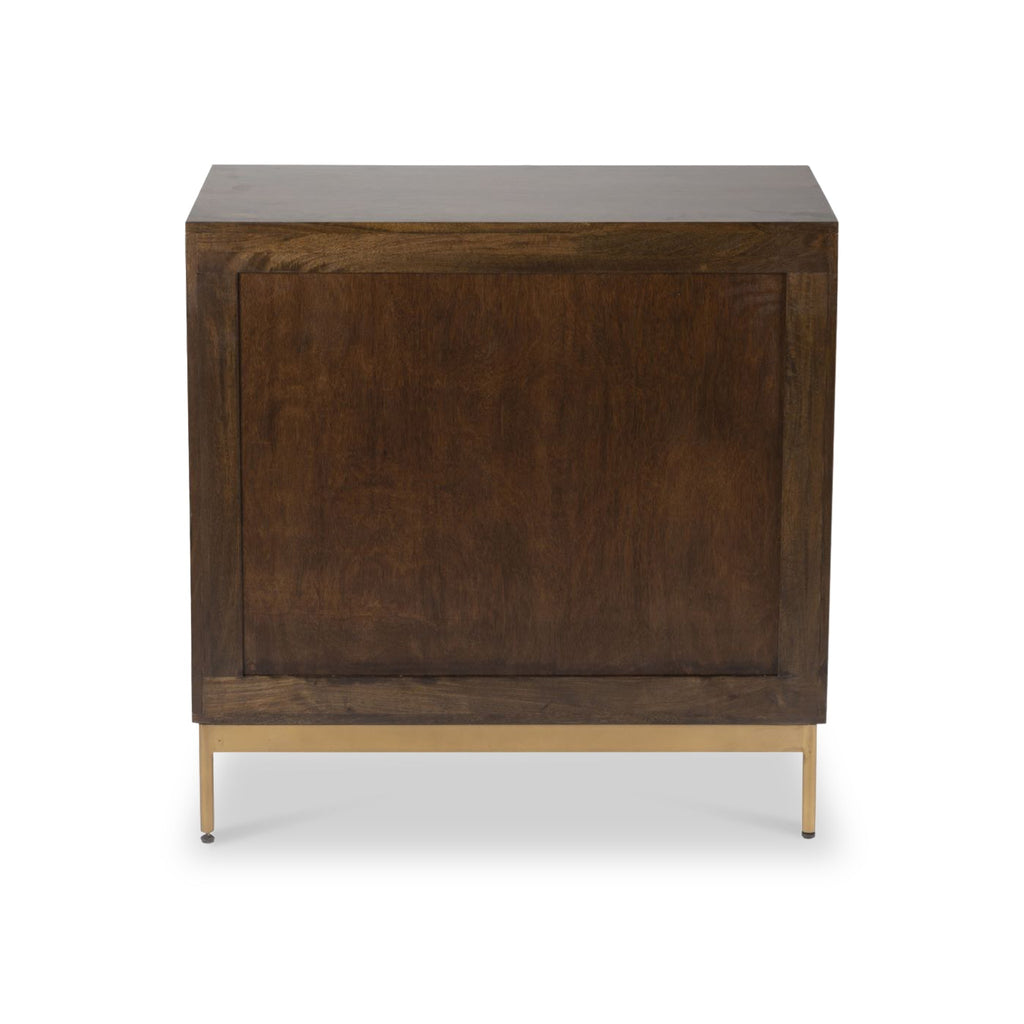 Commode Beau rainurée en bois de manguier brun à 3 tiroirs