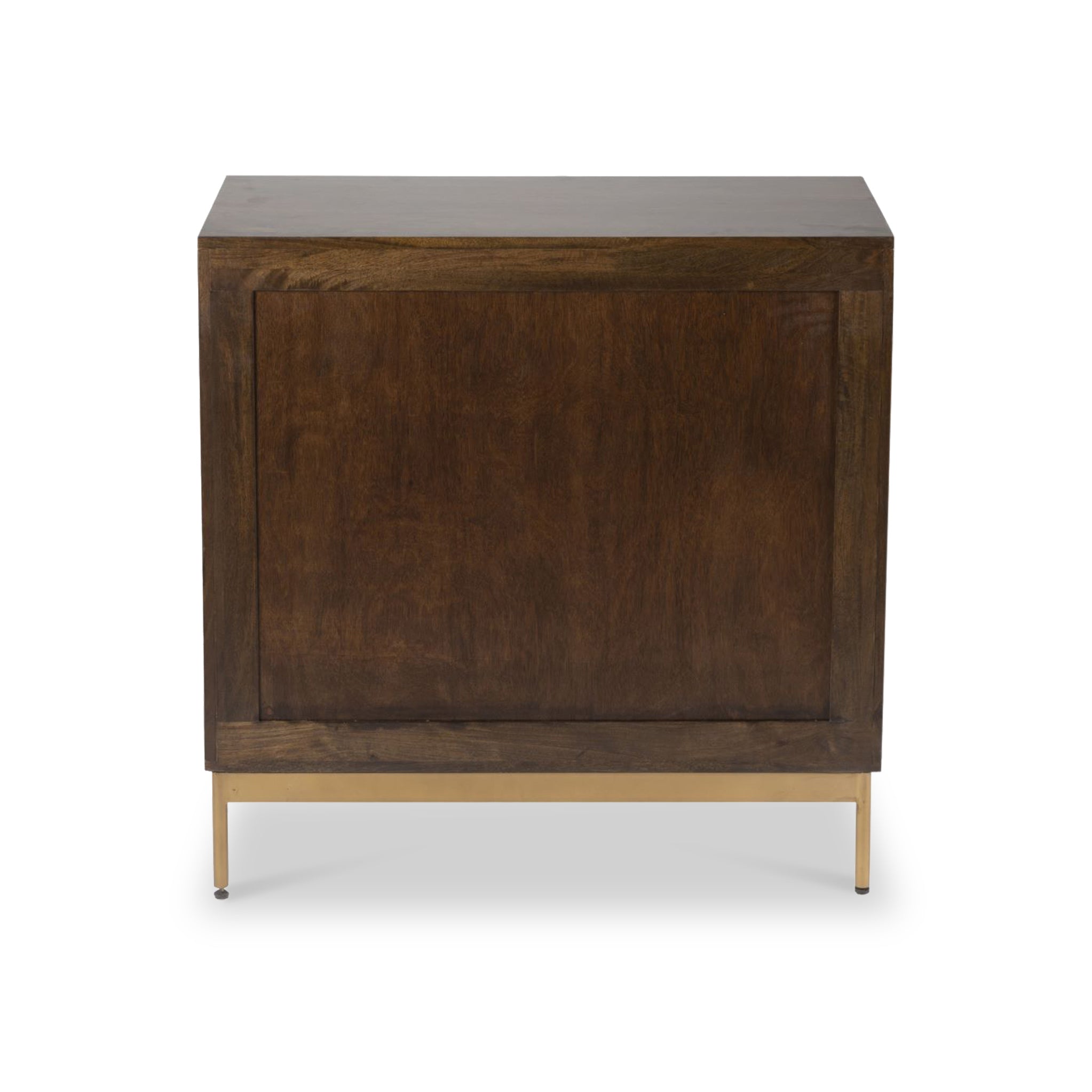 Commode Beau rainurée en bois de manguier brun à 3 tiroirs