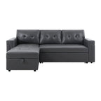 Convertible Reversible Sectional Sofa with Pull-Out Sleeper Bed, Hidden Storage Chaise, and Durable Legs
