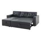 Convertible Reversible Sectional Sofa with Pull-Out Sleeper Bed, Hidden Storage Chaise, and Durable Legs
