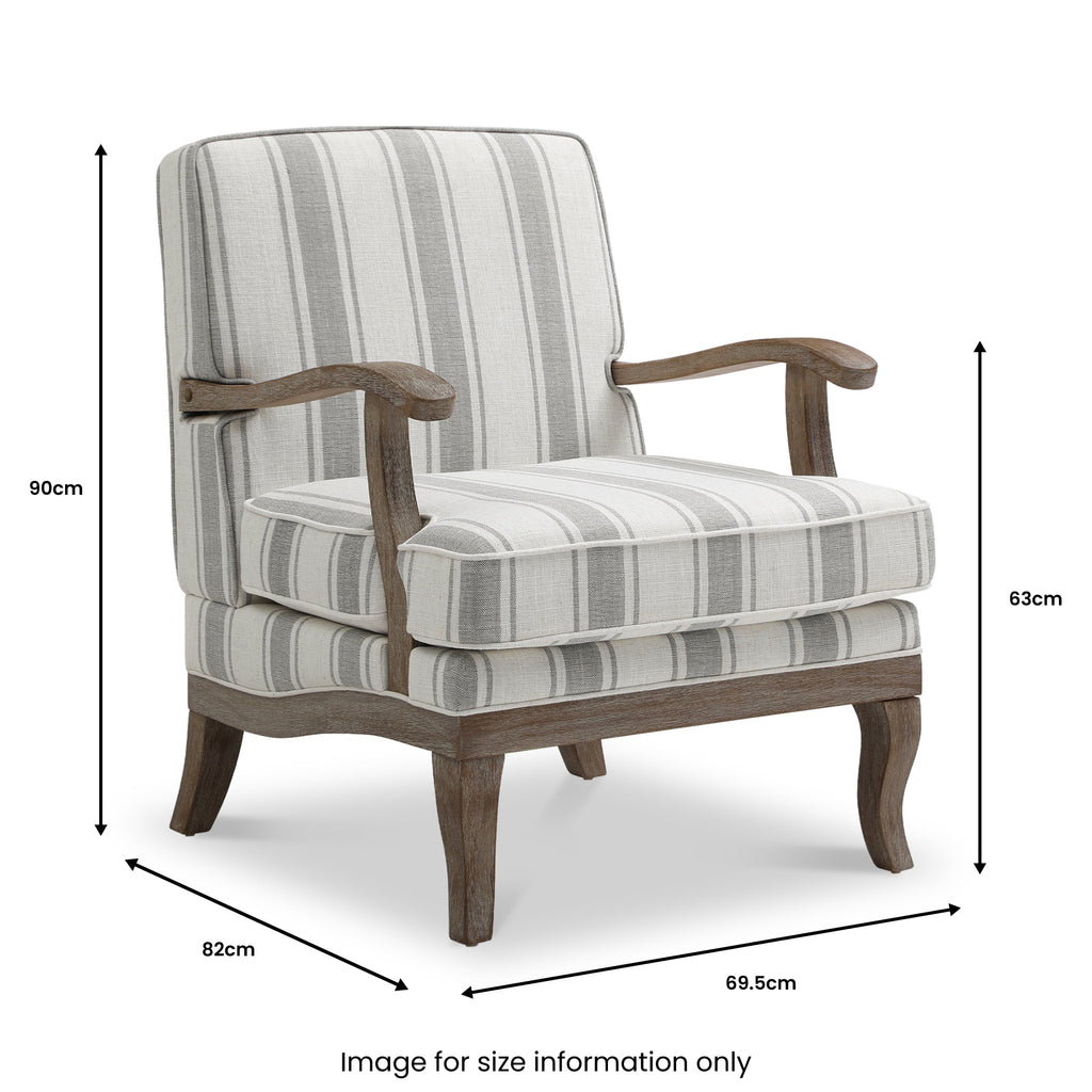 Fauteuil d'appoint Sandringham en lin rayé