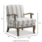 Fauteuil d'appoint Sandringham en lin rayé
