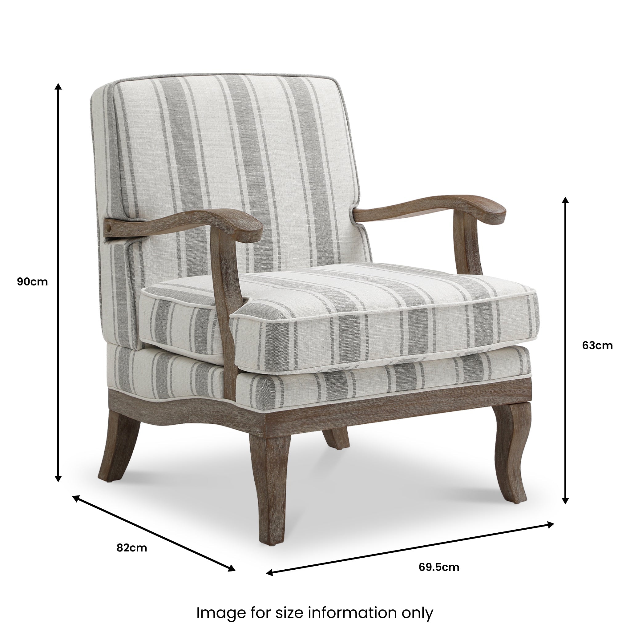 Fauteuil d'appoint Sandringham en lin rayé